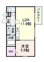 守口市南寺方南通2丁目アパート 1LDKの間取図画像