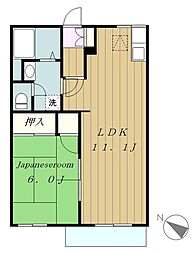 ロワール上河内2 1LDKの間取図画像