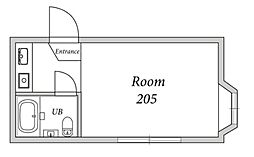 パールハイム 2階ワンルームの間取り