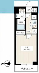 JR中央線 武蔵小金井駅 徒歩7分の賃貸マンション 1階1Kの間取り