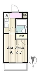 セジュール橋本 1Kの間取図画像
