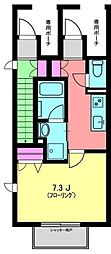 リビエール 1Kの間取図画像