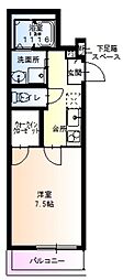 フシパレス西宮戎3番館 1Kの間取図画像
