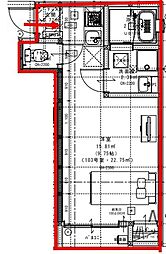 FLAT WHITE 1階ワンルームの間取り