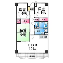 グランド・ハウス・プラム 3LDKの間取図画像