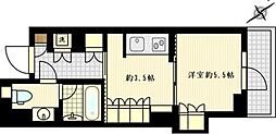 パークホームズ横浜関内 1DKの間取図画像
