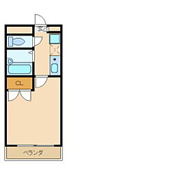 コンプリートＨＩＳＡ 3階1Kの間取り