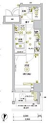 グランヴァン赤坂 1Kの間取図画像