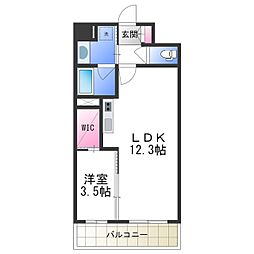グレイス阿倍野松崎 1LDKの間取図画像