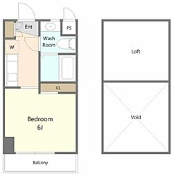 ALIVE 3階1Kの間取り