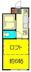 カーサーよしき 1Kの間取図画像