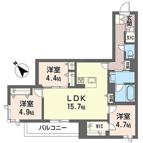 グレースキングダム 00202｜千葉県流山市おおたかの森西２丁目(賃貸マンション3LDK・2階・74.15㎡)の写真 その2