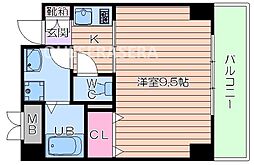 JR大阪環状線 京橋駅 徒歩3分の賃貸マンション 2階ワンルームの間取り