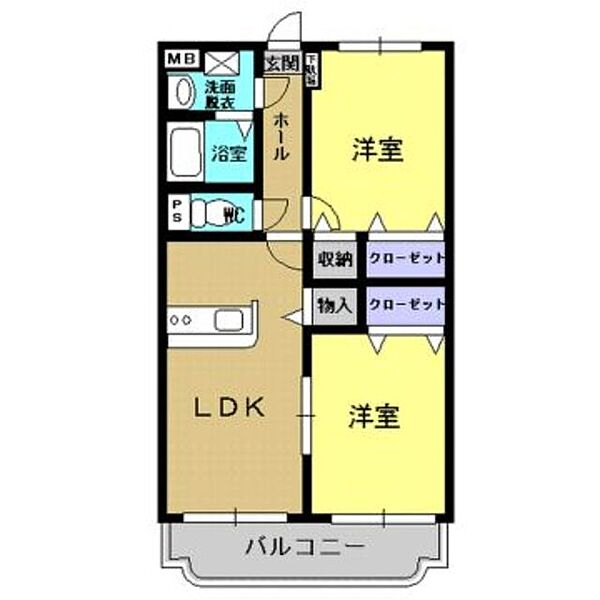 Ｙ．Ｍ．ソレイユＩＩ 302｜栃木県栃木市大町(賃貸マンション2LDK・3階・53.52㎡)の写真 その2