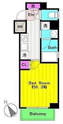 エスティメゾン登戸 1Kの間取図画像
