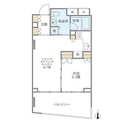 KDXレジデンス南麻布 1LDKの間取図画像