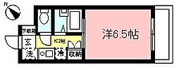 クレストコート 1Kの間取図画像