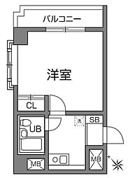 ビエント宮崎台 1Kの間取図画像