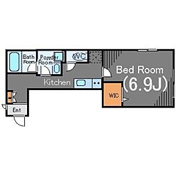 モンターニャ　ダルジェント 1階1Kの間取り