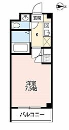 西武池袋線 所沢駅 徒歩5分の賃貸マンション 1階1Kの間取り