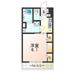 リブリ・末広 1Kの間取図画像