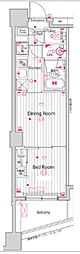 ガーラ・グランディ横濱関内 1DKの間取図画像