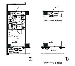 ParkAxis横浜井土ヶ谷 1Kの間取図画像