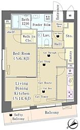 メゾンドタカヤ 4階1LDKの間取り