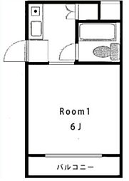 モナークマンション代々木上原 2階ワンルームの間取り