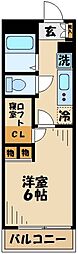 レオパレス鹿沼台LA1 1Kの間取図画像