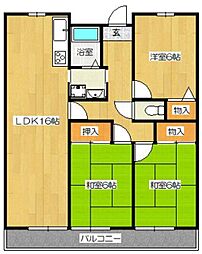 大産春日マンション 3LDKの間取図画像
