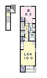 カーサ・ディ・フィオーレ1 1LDKの間取図画像
