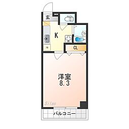 ハウスセゾン四条通 1Kの間取図画像