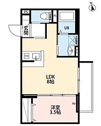 フォート・デルッシMS 1LDKの間取図画像