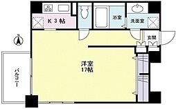 スタイリオ恵比寿スカイ 9階1Kの間取り
