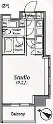 アジリア南麻布J's 1Kの間取図画像