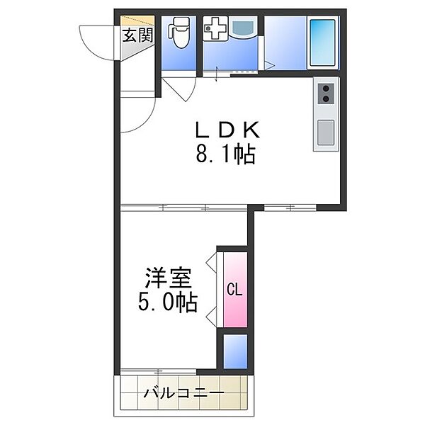 エルグランド ｜大阪府大阪市東住吉区矢田４丁目(賃貸アパート1LDK・3階・30.58㎡)の写真 その2