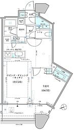 パークタワー勝どきサウス 1LDKの間取図画像