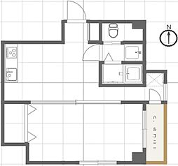 東武ハイライン緑町両国 6階1DKの間取り