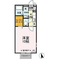 ヴェルドミール 1Kの間取図画像