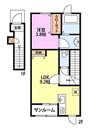 グランクレス1 1LDKの間取図画像