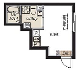 プラチナフォルム荏原中延 3階ワンルームの間取り