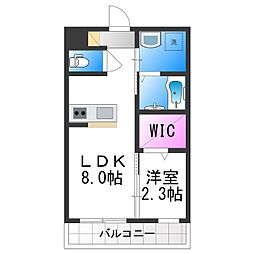 大阪市東住吉区西今川1丁目マンション 1LDKの間取図画像