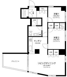東光苑マンション 2LDKの間取図画像