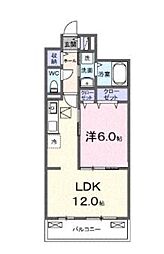 アウラティエ 1階1LDKの間取り