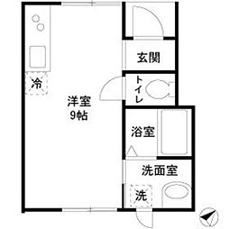 メゾン桜坂 ワンルームの間取図画像