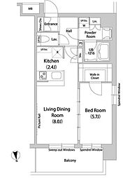 ワールドレジデンス大手町 6階1LDKの間取り