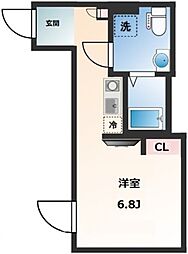 東京メトロ日比谷線 三ノ輪駅 徒歩7分の賃貸マンション 2階ワンルームの間取り