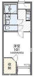 レオネクスト角小林2 1Kの間取図画像