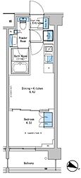 ルフォンプログレ中野富士見町ザ・レジデンス 1DKの間取図画像